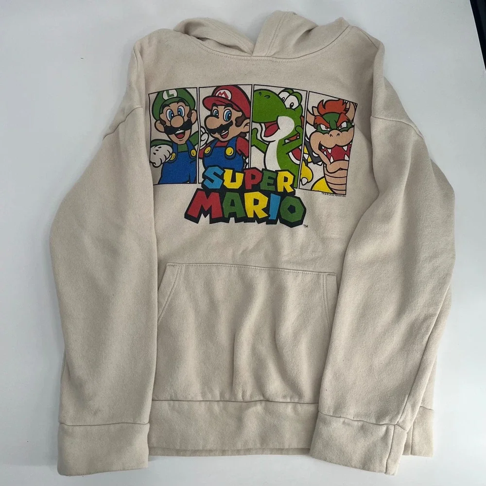 Kids Old Navy Super Mario Hoodie Set Gray and Cream Casual Size XL‎ 14-16